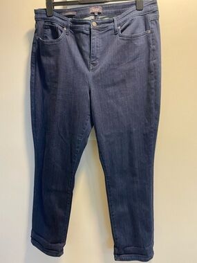 NYDJ Dark Blue Ankle Crop Straight Jeans